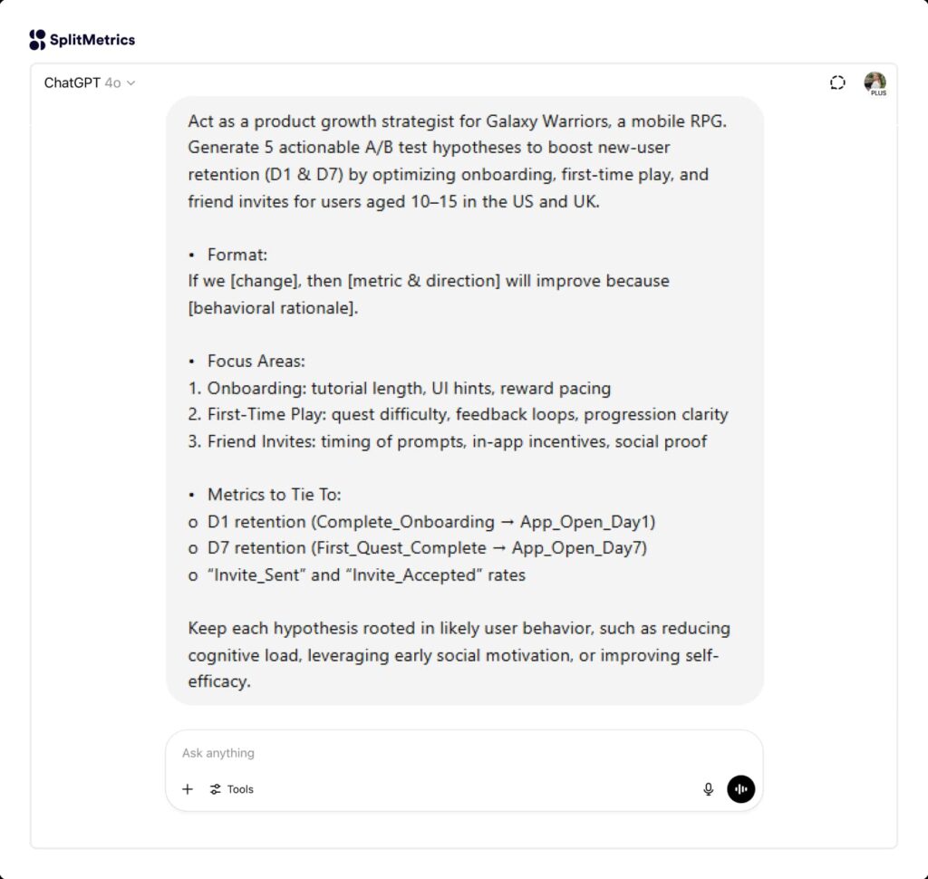 AI prompt accelerating hypothesis generation