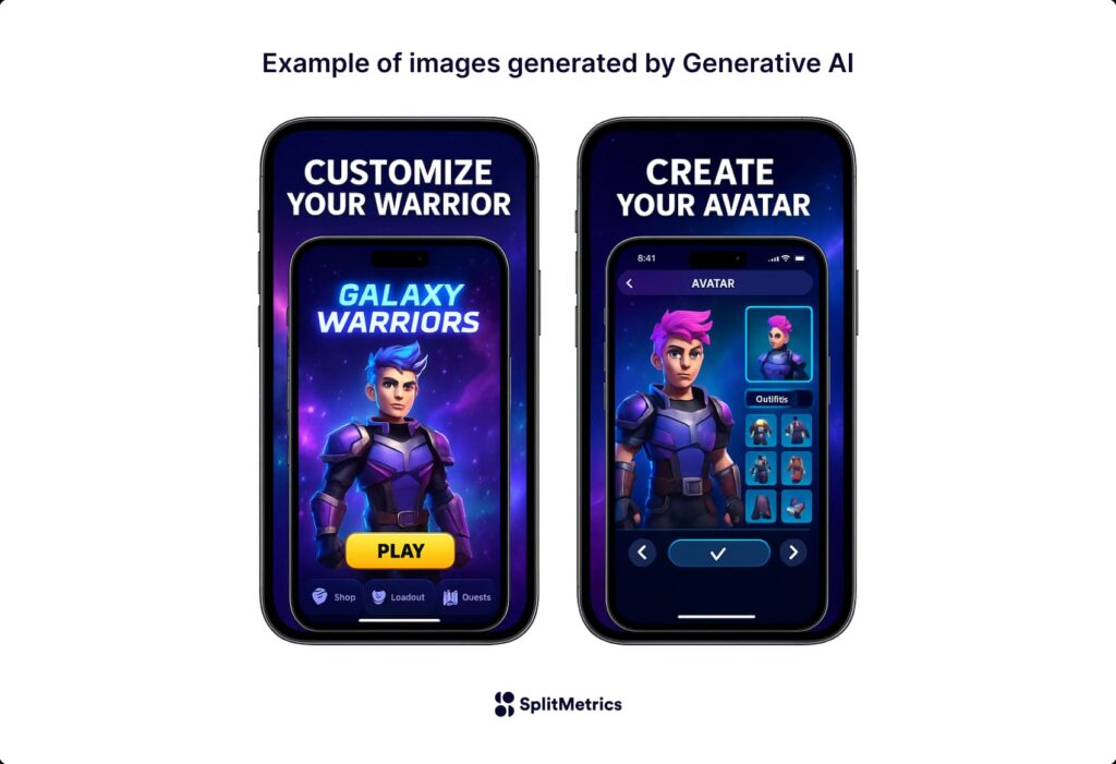 Example of app store images generated by AI