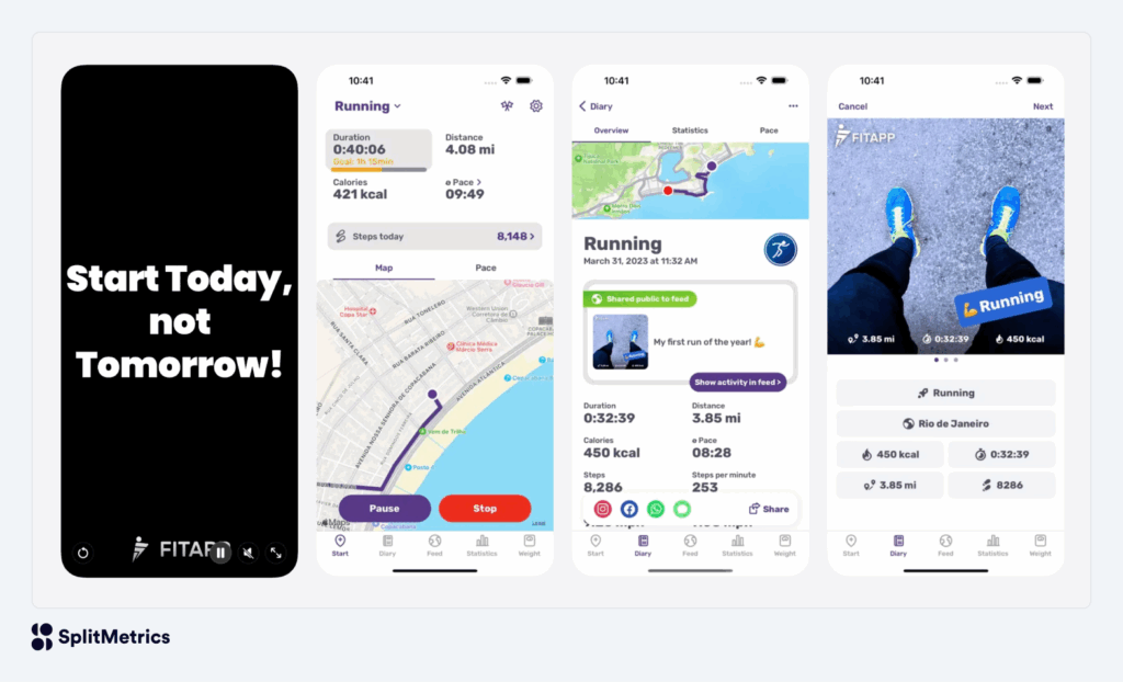 FitApp App Store screenshots