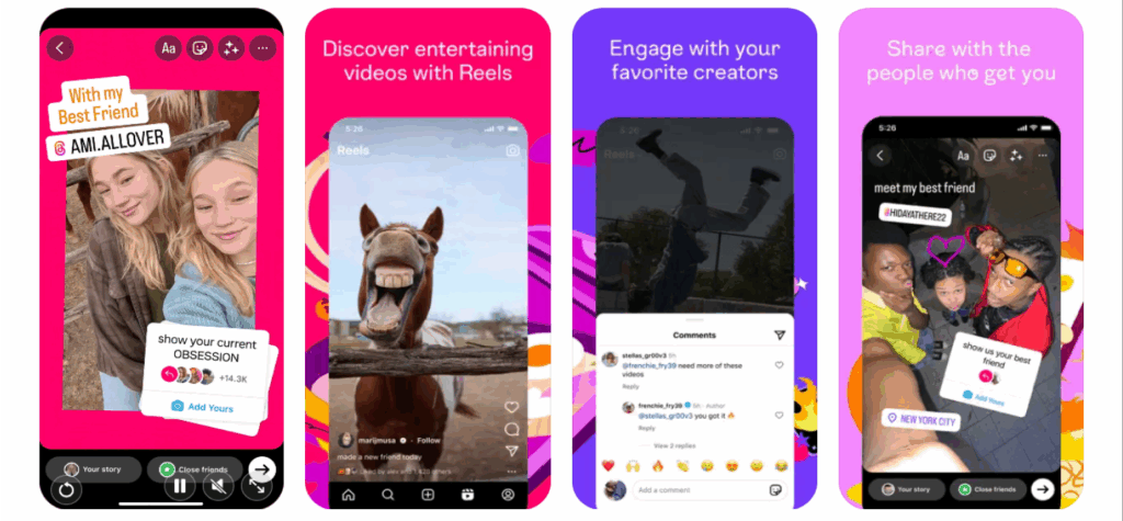 iOS app screenshots Instagram